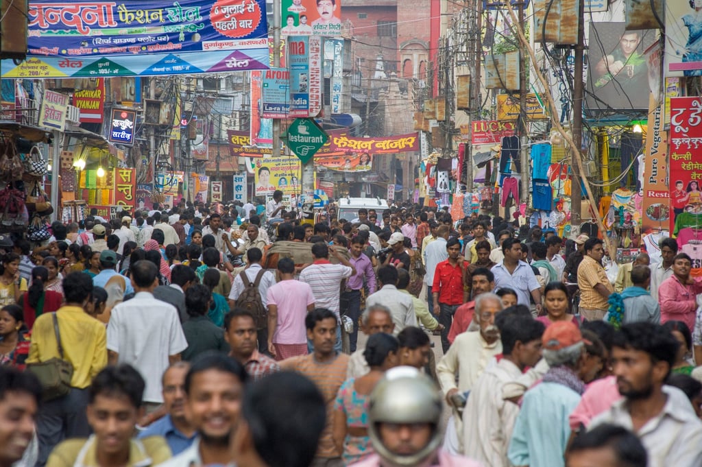 A crowded street in downtown Varanasi, India. Photo: Shutterstock