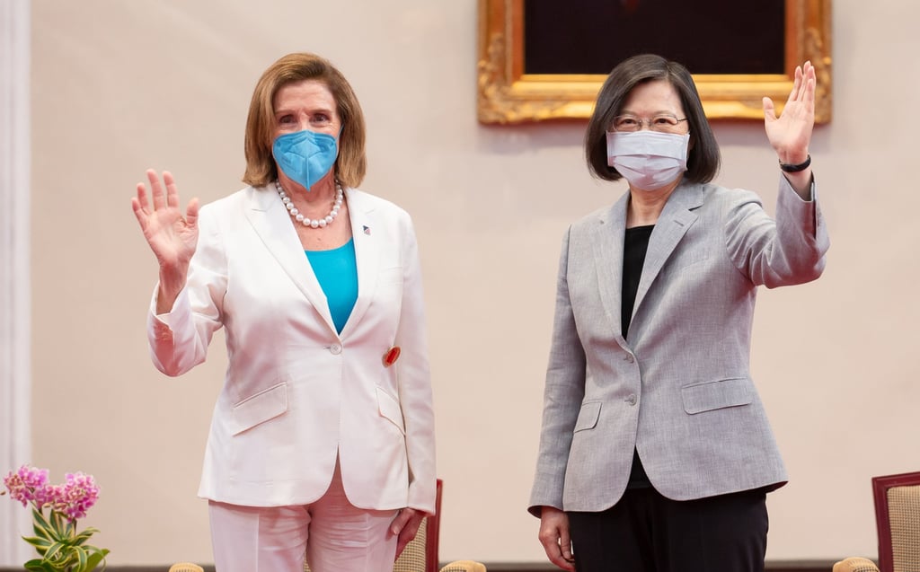 Pelosi (left) and President Tsai Ing-wen of Taiwan, during their August 3 meeting at the Presidential Palace in Taipei. Photo: Taiwan Presidential Palace/dpa