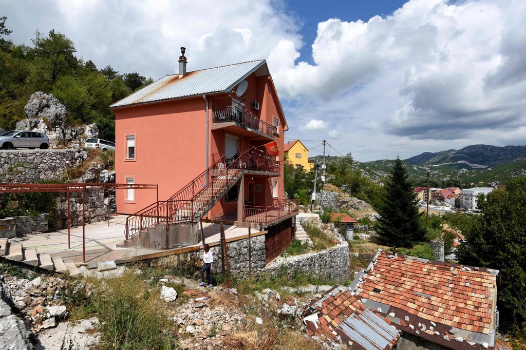 The house where a mass shooting took place in Cetinje, Montenegro on Friday. Photo: AFP