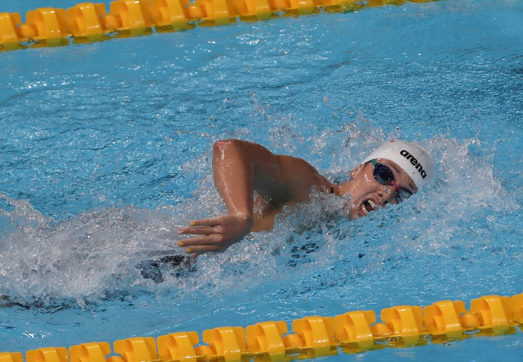 Siobhan Haughey during the 200m freestyle final in Abu Dhabi. Photo: AP