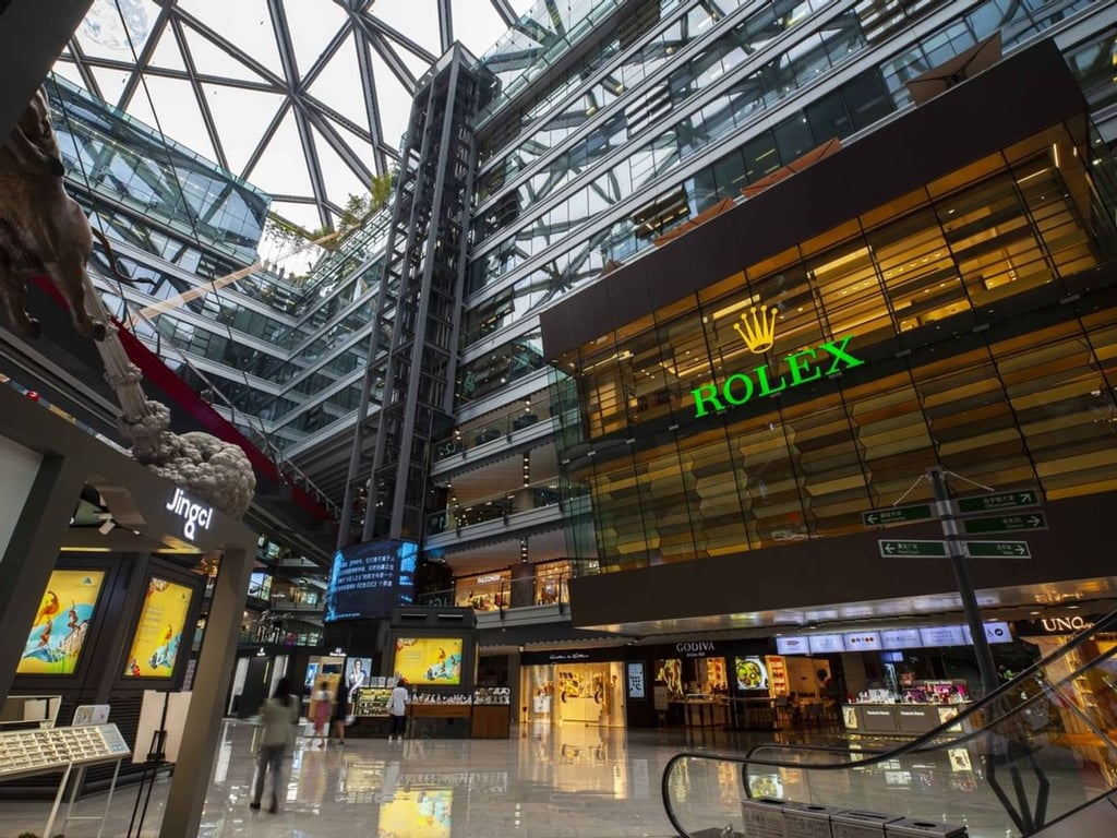 A Rolex store in central Beijing’s Parkview Green shopping centre, where visitors must show a recent Covid-19 test to enter. Photo: LuxuryLaunches