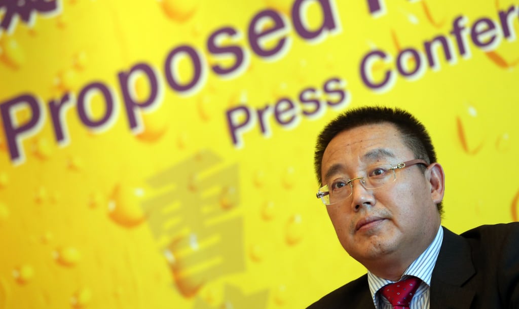 Jason Hou Xiaohai, executive director & chief executive officer of China Resources Beer (Holdings) Company, during a press conference in Wan Chai on 6 July 2016. Photo: K.Y. Cheng