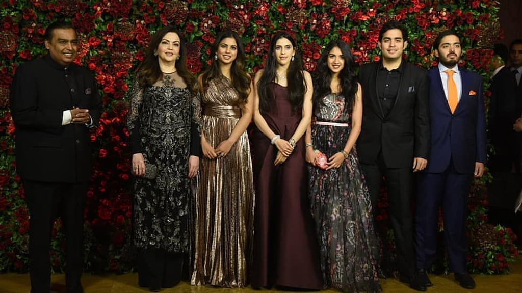 Mukesh Ambani has a net worth of over US$100 billion, and his family are often photographed enjoying lavish parties and events. Photo: @nitaambaniii/Instagram Mukesh Ambani has a net worth of over US$100 billion, and his family are often photographed enjoying lavish parties and events. Photo: @nitaambaniii/Instagram