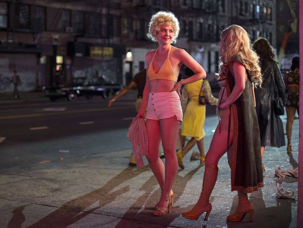 Maggie Gyllenhaal plays Candy, a prostitute who hopes to get out of the trade by learning to make porn films, in a still from The Deuce. HBO hired an intimacy coordinator for this series, the first network to do so. Photo: HBO
