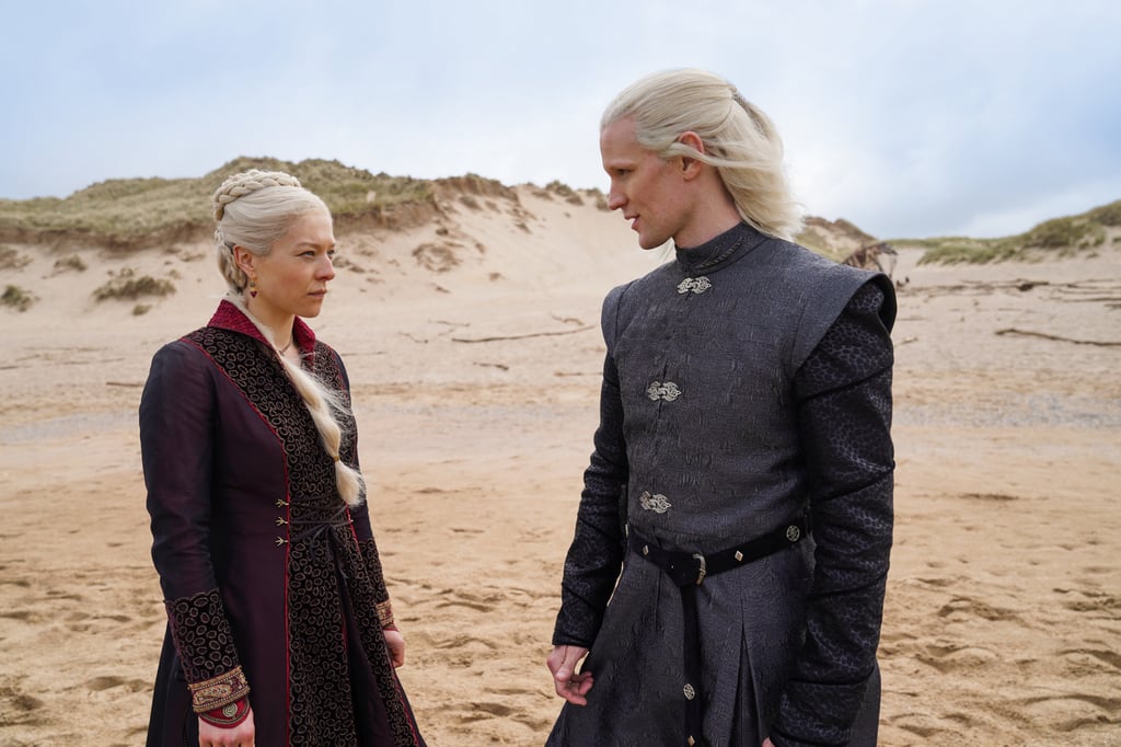 Emma D’Arcy as Princess Rhaenyra Targaryen and Matt Smith as Prince Daemon Targaryen in The House of the Dragon, prequel to the Game of Thrones on HBO. Emma D’Arcy as Princess Rhaenyra Targaryen and Matt Smith as Prince Daemon Targaryen in The House of the Dragon, prequel to the Game of Thrones on HBO.