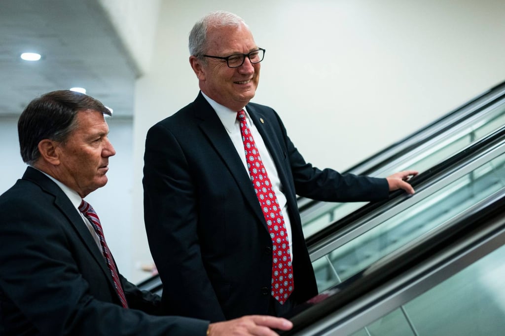Senator Mike Rounds, Republican of South Dakota (left), with Senator Kevin Cramer, Republican of North Dakota. Both are concerned that a proposed corn milling plant in Grand Forks, North Dakota, by the Chinese company Fufeng Group raises national security risks. Rounds has introduced a bill that would ban sales of US farmland to Chinese companies. Photo: Bloomberg Senator Mike Rounds, Republican of South Dakota (left), with Senator Kevin Cramer, Republican of North Dakota. Both are concerned that a proposed corn milling plant in Grand Forks, North Dakota, by the Chinese company Fufeng Group raises national security risks. Rounds has introduced a bill that would ban sales of US farmland to Chinese companies. Photo: Bloomberg