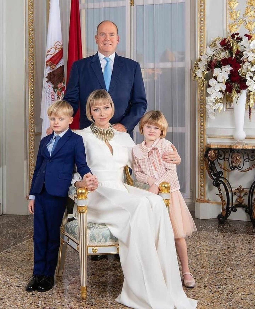 Prince Albert and Princess Charlene with their children, Prince Jacques and Princess Gabriella. Photo: @royallfamilies/Instagram