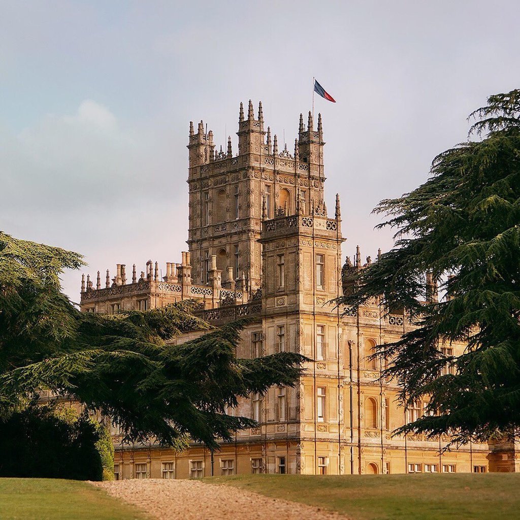 Price and Andre tied the knot at Highclere Castle, more famous as the setting for Downton Abbey. Photo: Downtonabbey_official