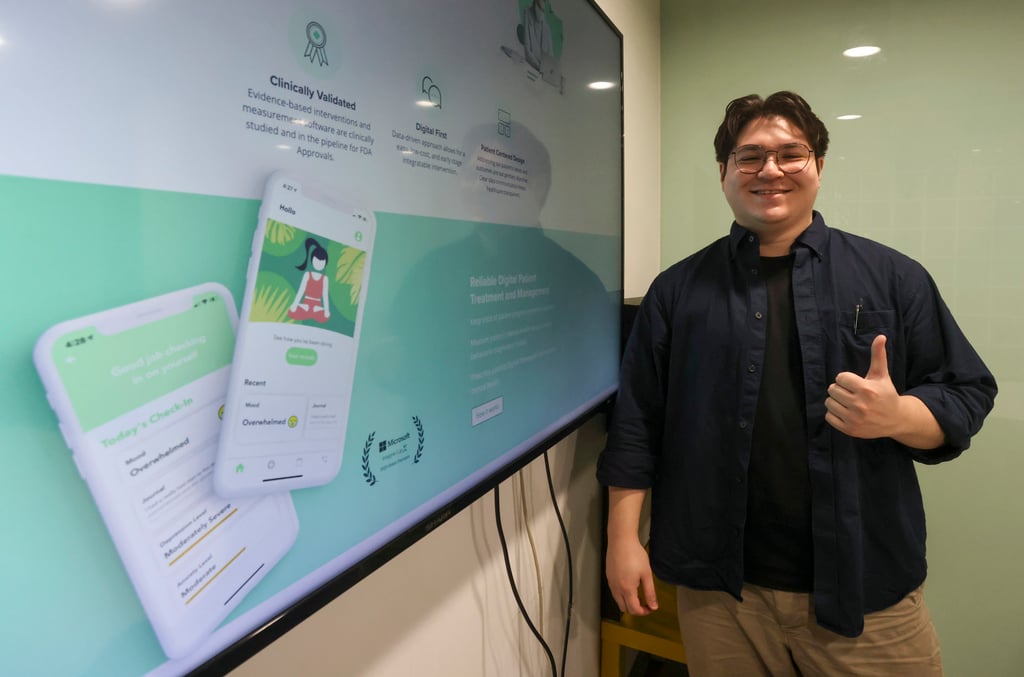 Cameron van Breda, the co-founder and chief executive officer of Hollo, an app that tracks users’ moods and levels of distress. Photo: Jonathan Wong
