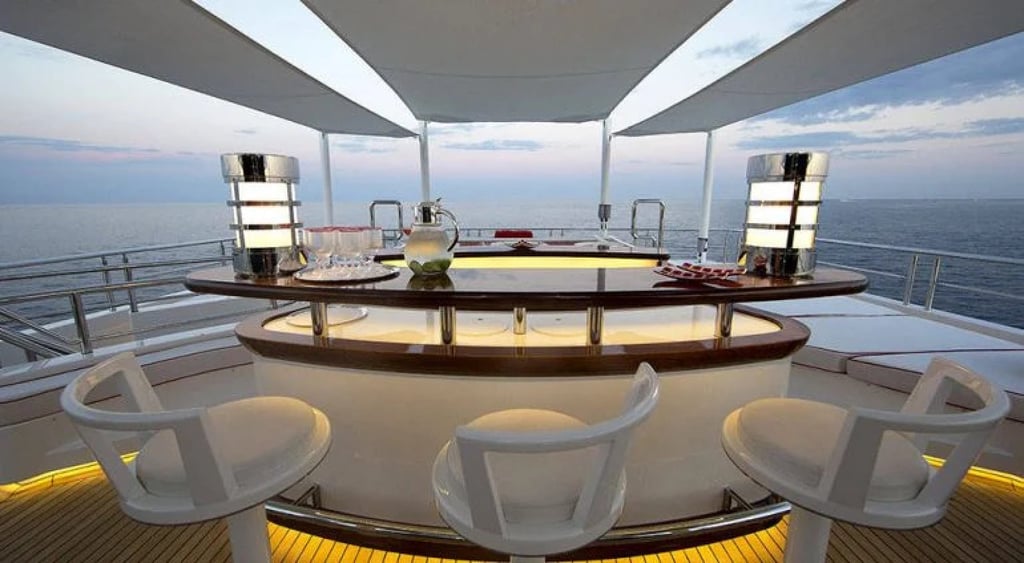 Dmitrievich Pumpyansky would have enjoyed his expensive whiskies whilst gazing out across the ocean on the Axioma superyacht. Photo: Luxurylaunches