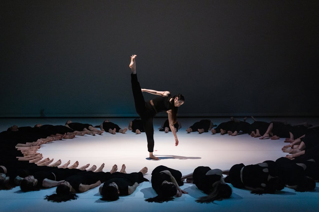 Unusually, the 42 dancers in “Colossus” are on stage for the entire performance. Occasional solos during the Hong Kong Academy for Performing Arts’ presentation of the work suggested bright career prospects for some of the dancers. Photo: Eric Hong
