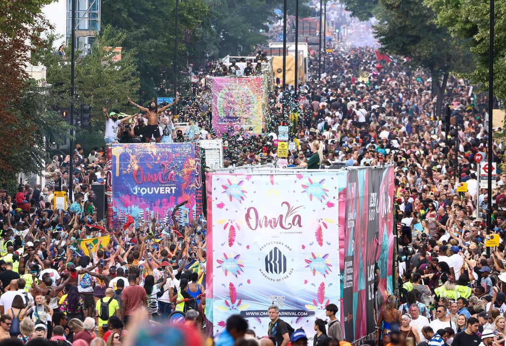 Revellers take part in the parade at Notting Hill Carnival in London, Britain on Sunday. Photo: Reuters