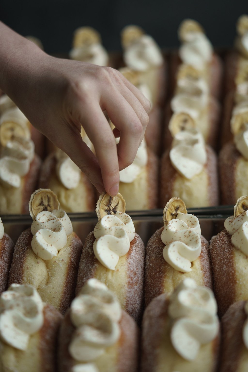 Banoffee pie bomboloni from Dough Beings. Photo: Dough Beings Banoffee pie bomboloni from Dough Beings. Photo: Dough Beings