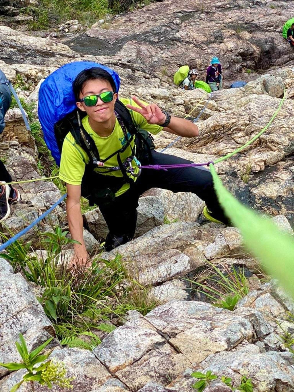 Bob climbing Sheung Luk falls in Hong Kong. Photo: Bob Tsang Long-kit Bob climbing Sheung Luk falls in Hong Kong. Photo: Bob Tsang Long-kit