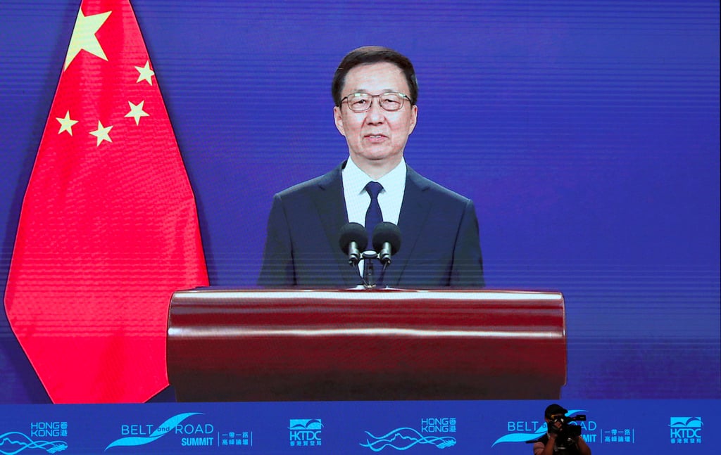 Chinese Vice-Premier Han Zheng speaks during Hong Kong’s Belt and Road Summit. Photo: Yik Yeung-man Chinese Vice-Premier Han Zheng speaks during Hong Kong’s Belt and Road Summit. Photo: Yik Yeung-man