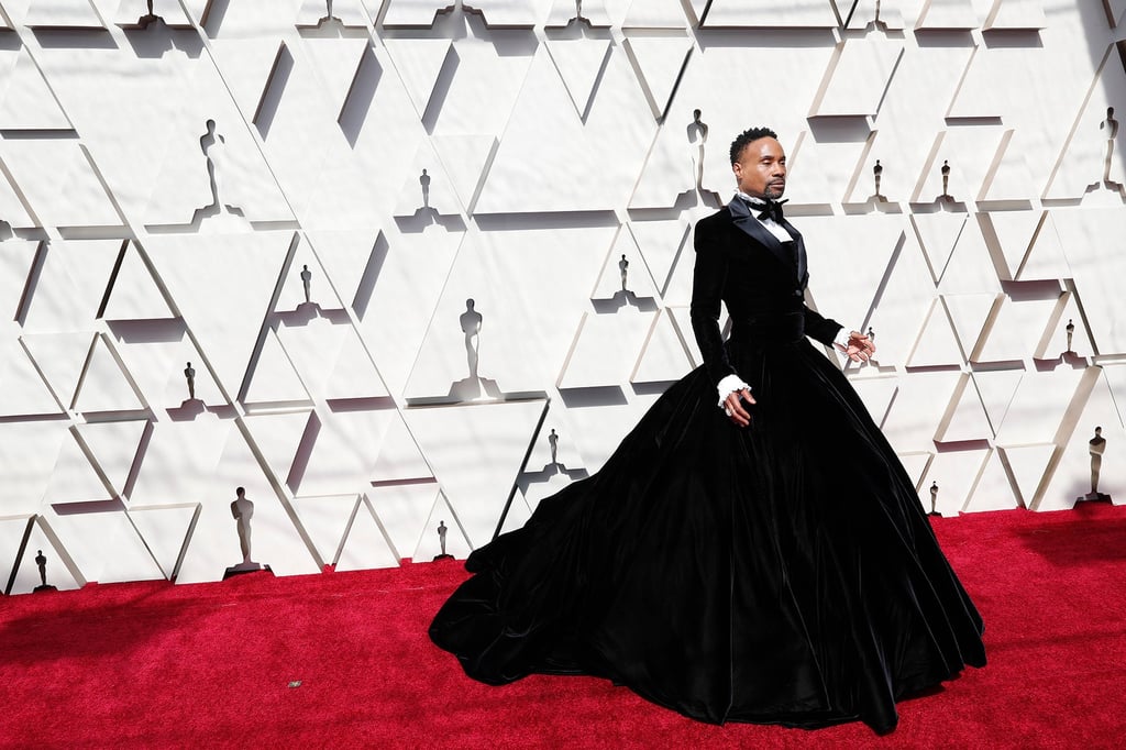 Billy Porter arriving at the Oscars in 2019 in a stunning Christian Siriano tuxedo gown. Photo: LA Times/TNS