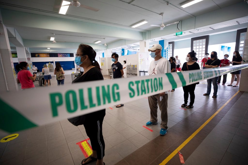 Singaporeans last voted in July 2020 – in the midst of the coronavirus pandemic. Photo: EPA-EFE Singaporeans last voted in July 2020 – in the midst of the coronavirus pandemic. Photo: EPA-EFE