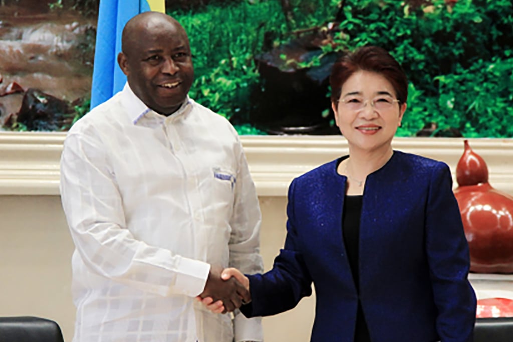 Xu Jinghu, Beijing’s special representative for African affairs, pictured with Burundian President Evariste Ndayishimiye in July. Photo: Handout