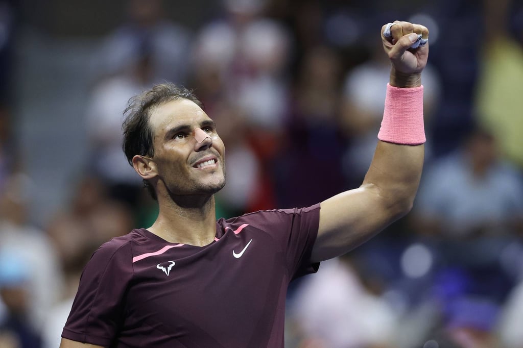 Nadal celebrates after defeating Fabio Fognini during their men’s singles second round match. Photo: AFP Nadal celebrates after defeating Fabio Fognini during their men’s singles second round match. Photo: AFP