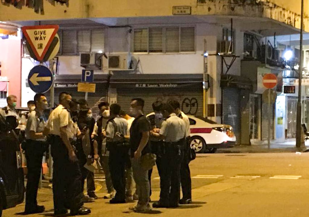 A photo from Facebook showing officers arriving at the scene. A photo from Facebook showing officers arriving at the scene.