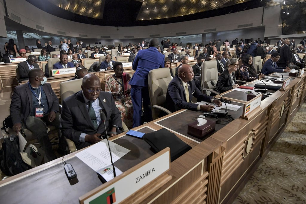 Delegates of Zambia, Uganda, Tunisia and other African nations attend the eighth Tokyo International Conference on African Development (TICAD), in Tunis, Tunisia, on August 27. Photo: EPA-EFE Delegates of Zambia, Uganda, Tunisia and other African nations attend the eighth Tokyo International Conference on African Development (TICAD), in Tunis, Tunisia, on August 27. Photo: EPA-EFE