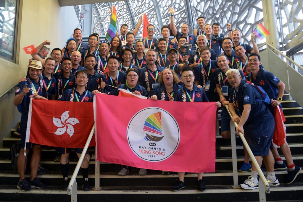 Hong Kong residents celebrate the city’s win as host of the Gay Games. Photo: Gay Games Hong Kong Hong Kong residents celebrate the city’s win as host of the Gay Games. Photo: Gay Games Hong Kong