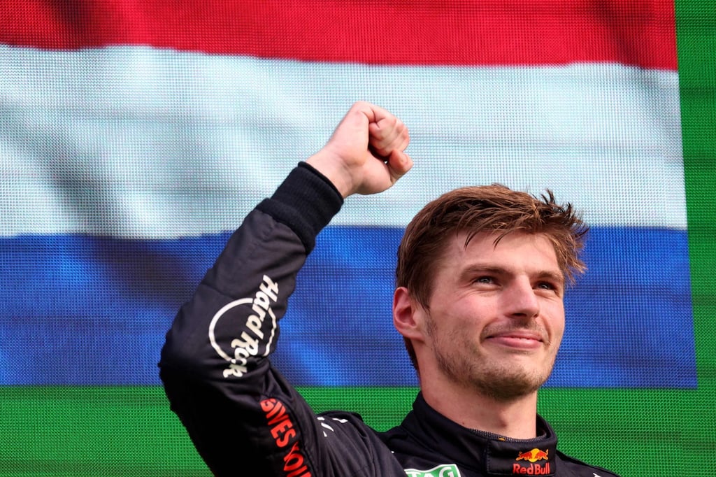 Red Bull Racing’s Dutch driver Max Verstappen on the podium after winning the Dutch Formula One Grand Prix at the Zandvoort circuit on Sunday. Photo: AFP Red Bull Racing’s Dutch driver Max Verstappen on the podium after winning the Dutch Formula One Grand Prix at the Zandvoort circuit on Sunday. Photo: AFP