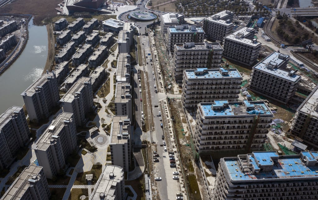 Blocks of flats under construction in Haiyan in China’s Zhejiang province on February 25. Photo: Bloomberg
