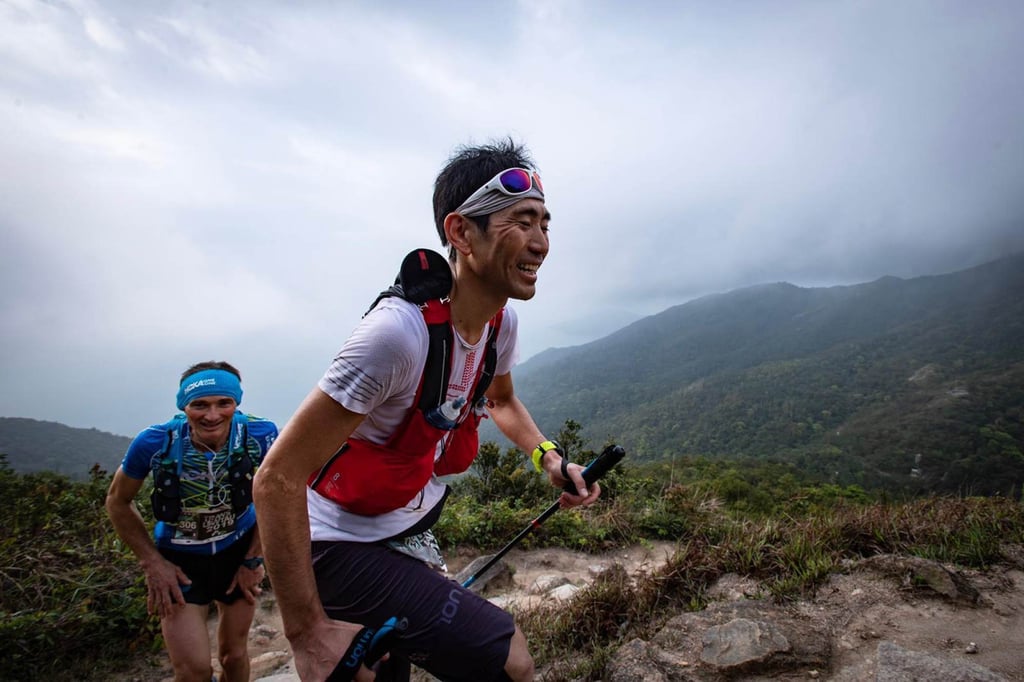 Kazufumi Ose leads Antoine Guillon during the 2019 TransLantau 100. Photo: Sunny Lee