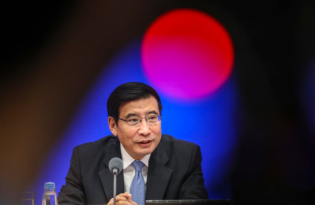 Miao Wei, former head of China’s Industry and Information Technology, talks about China’s industrial and communications industry development in 2019 at a press conference in Beijing. Photo: Simon Song Miao Wei, former head of China’s Industry and Information Technology, talks about China’s industrial and communications industry development in 2019 at a press conference in Beijing. Photo: Simon Song