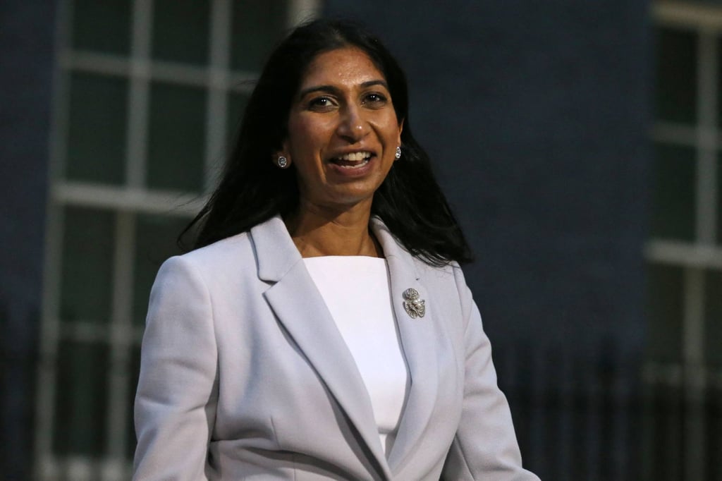 Britain’s new Home Secretary Suella Braverman leaves 10 Downing Street after a meeting with Prime Minister Liz Truss on Tuesday. Photo: AFP