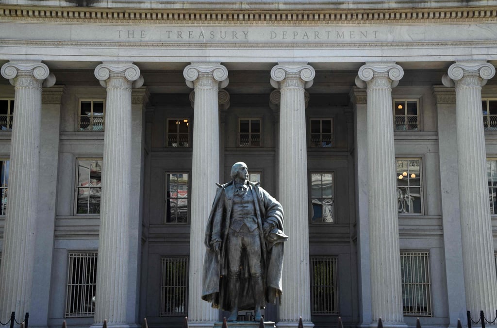 The Department of the Treasury building in Washington, US, on August 20. Photo: AFP The Department of the Treasury building in Washington, US, on August 20. Photo: AFP
