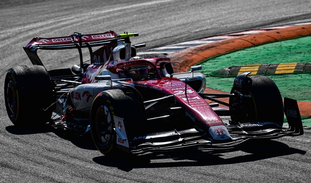 Alfa Romeo’a Zhou Guanyu steers his car during the Italian Grand Prix at the Autodromo Nazionale circuit in Monza. Photo: AFP Alfa Romeo’a Zhou Guanyu steers his car during the Italian Grand Prix at the Autodromo Nazionale circuit in Monza. Photo: AFP