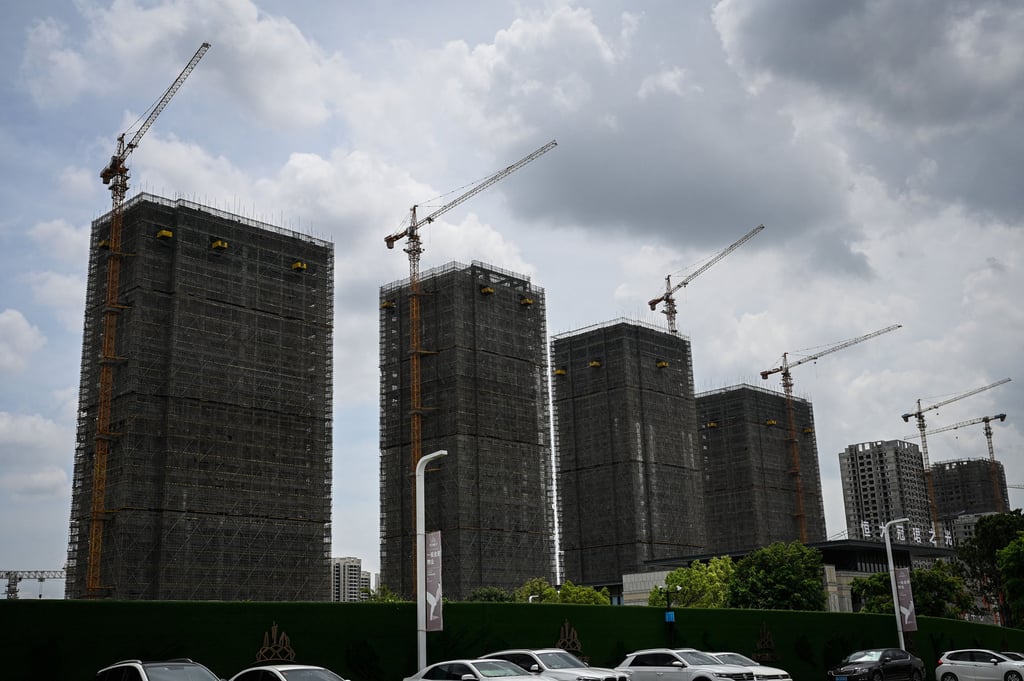 China Evergrande’s residential buildings under construction in Guangzhou. Photo: AFP China Evergrande’s residential buildings under construction in Guangzhou. Photo: AFP