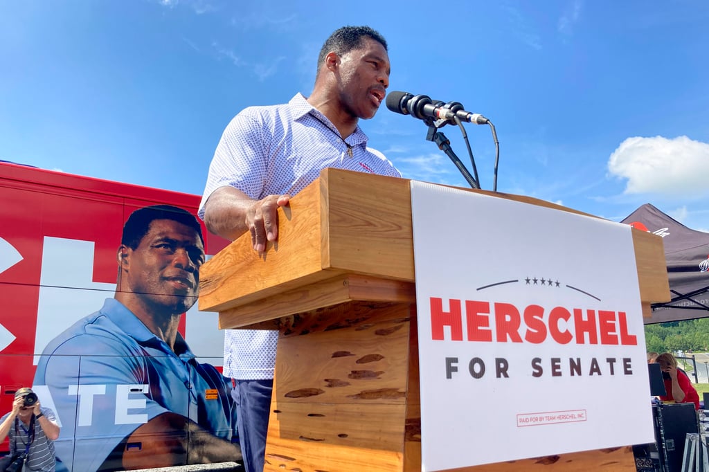 Republican Senate candidate Herschel Walker campaigns on September 7, 2021, in Emerson, Georgia. Photo: AP