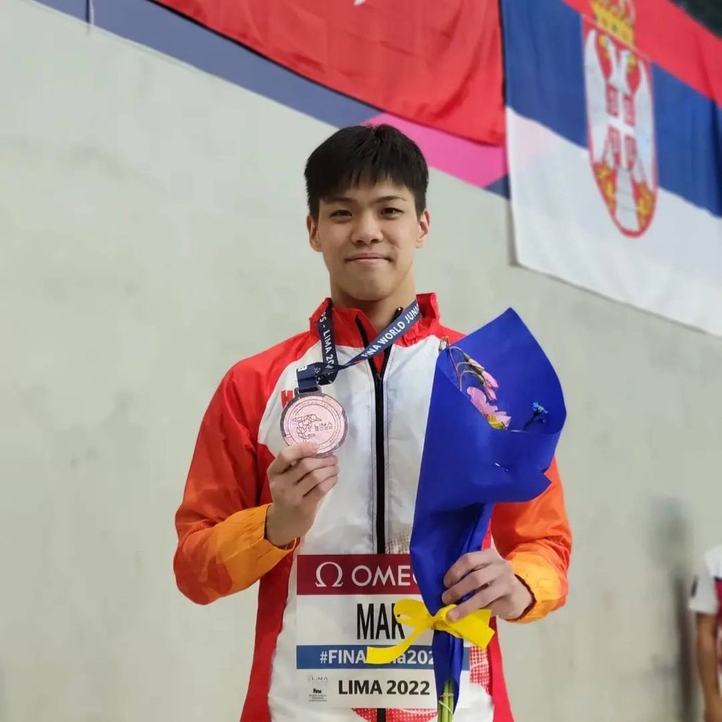 Adam Mak won bronze at the Fina World Junior Swimming Championships this month. Photo: Hong Kong Swimming Coaches Association