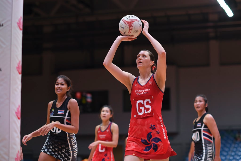 Krystle Edwards celebrated her 50th test for Hong Kong at the Asian Netball Championships. Photo: Netball Singapore