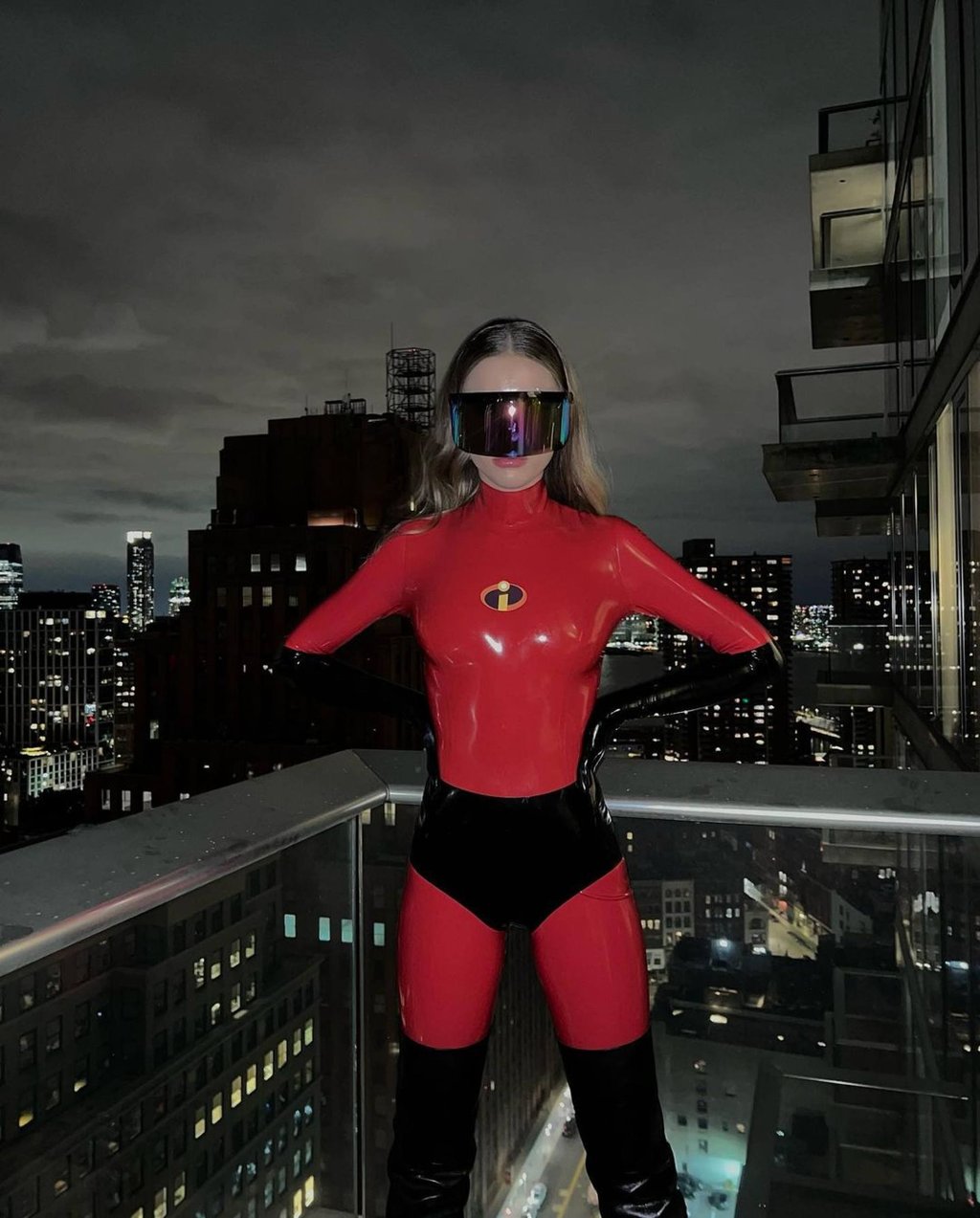 Eve Jobs donning an Incredibles costume. Photo: @evejobs/Instagram