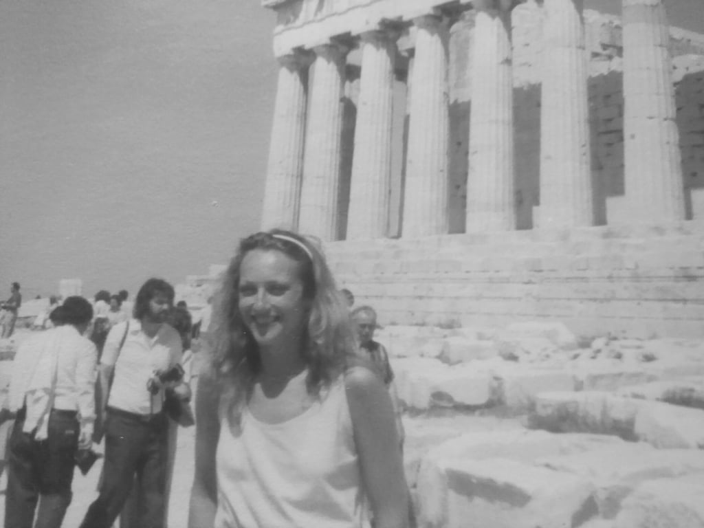 Andersen as a tourist rep in Greece. Photo: Sally Andersen Andersen as a tourist rep in Greece. Photo: Sally Andersen