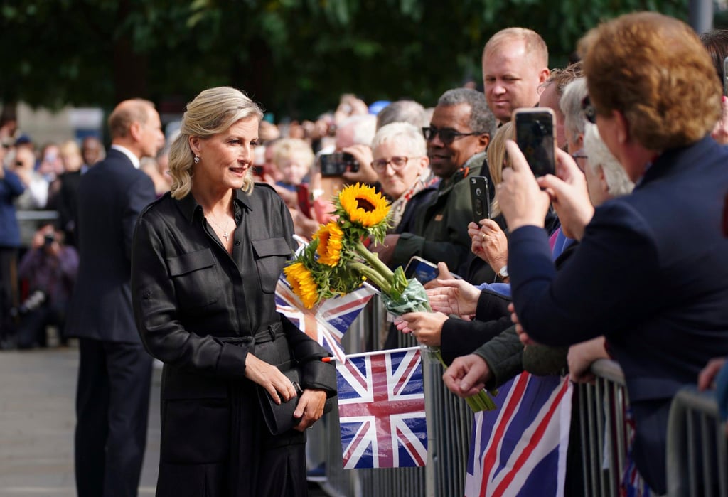 Prince Edward and Sophie, Countess of Wessex, meet members of the public in Manchester following the death of Queen Elizabeth. Photo: AP