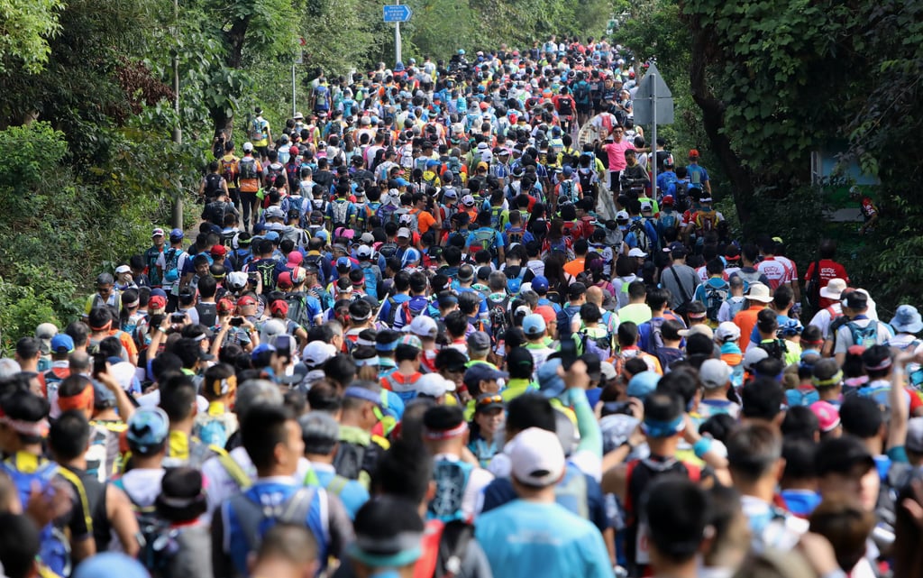 Competitors at the starting point of the 2018 Oxfam Trailwalker in Sai Kung. Photo: Dickson Lee