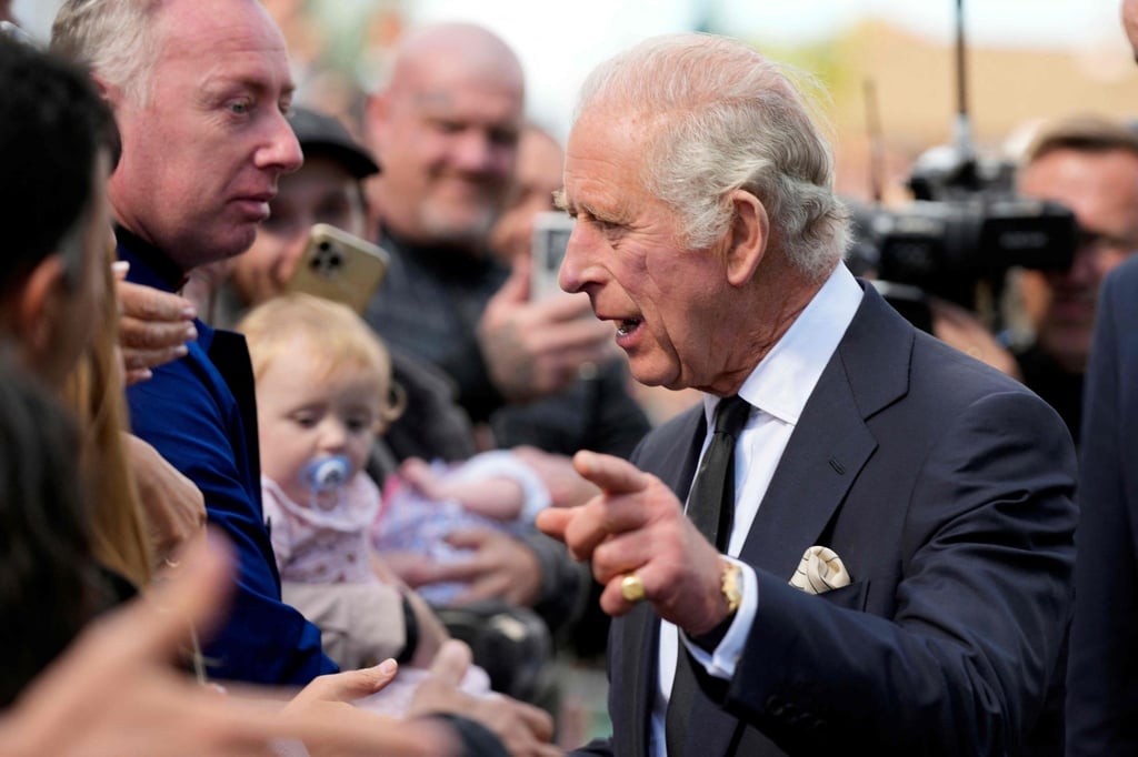 Britain’s new king, Charles III, interacts with the public in Cardiff, Wales on Friday. His mother’s funeral will take place on Monday. Photo: AFP Britain’s new king, Charles III, interacts with the public in Cardiff, Wales on Friday. His mother’s funeral will take place on Monday. Photo: AFP