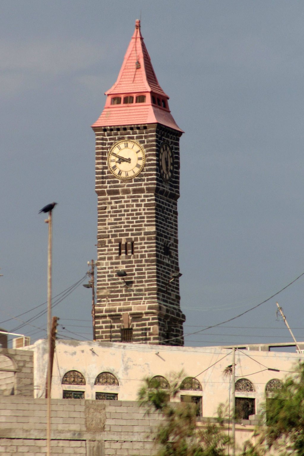Aden’s own ‘Big Ben’ clock, built by British and local engineers during the 19th century as part of colonisation. Photo: AFP