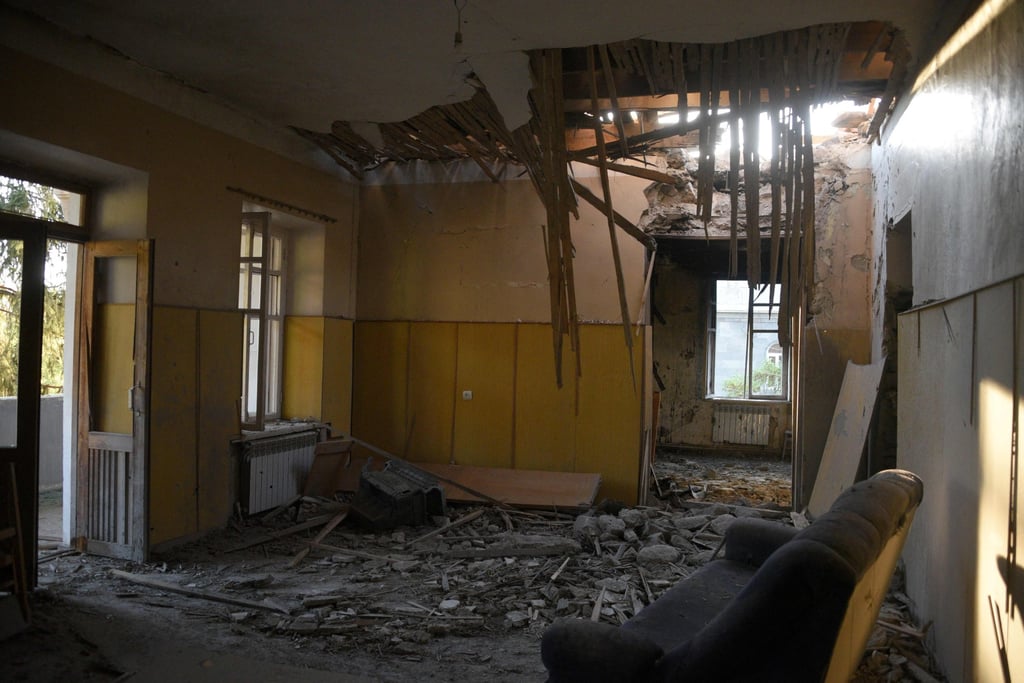 A guest house in the town of Jermuk, Armenia, destroyed during clashes with Azerbaijan on September 15. Photo: AFP