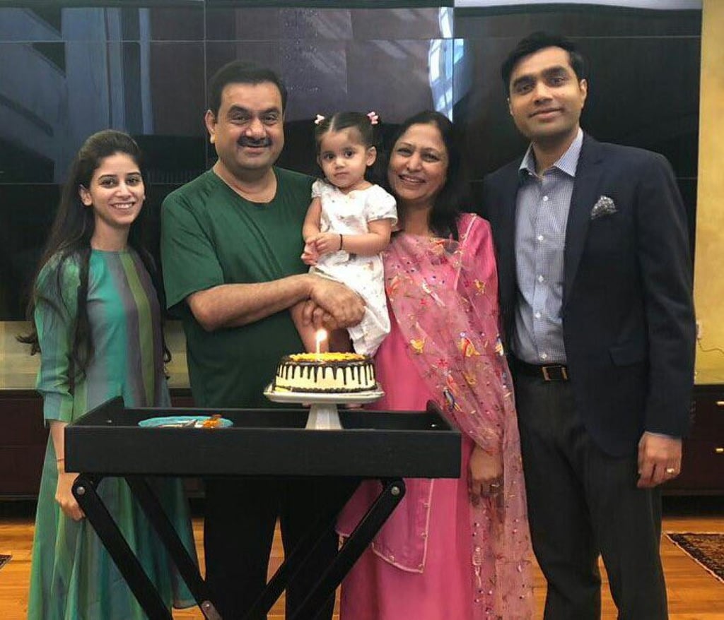 Gautam Adani, who has a whopping net worth, with his family. Photo: @AdaniKaran/Twitter Gautam Adani, who has a whopping net worth, with his family. Photo: @AdaniKaran/Twitter