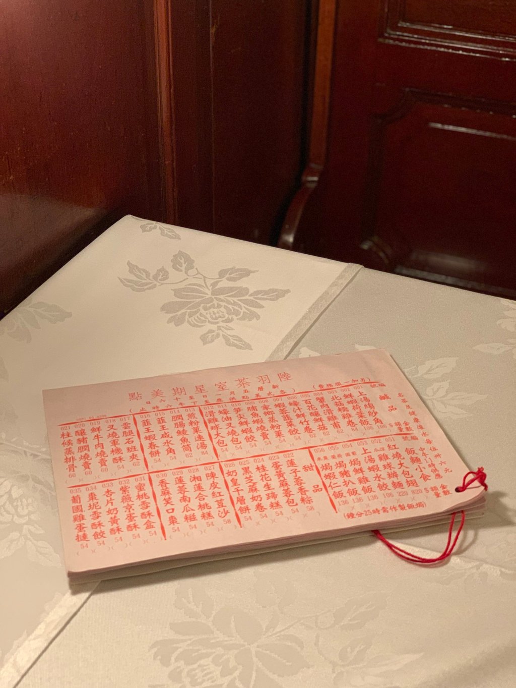 The nostalgia-inducing menu at Luk Yu Tea House. Photo: Charmaine Mok