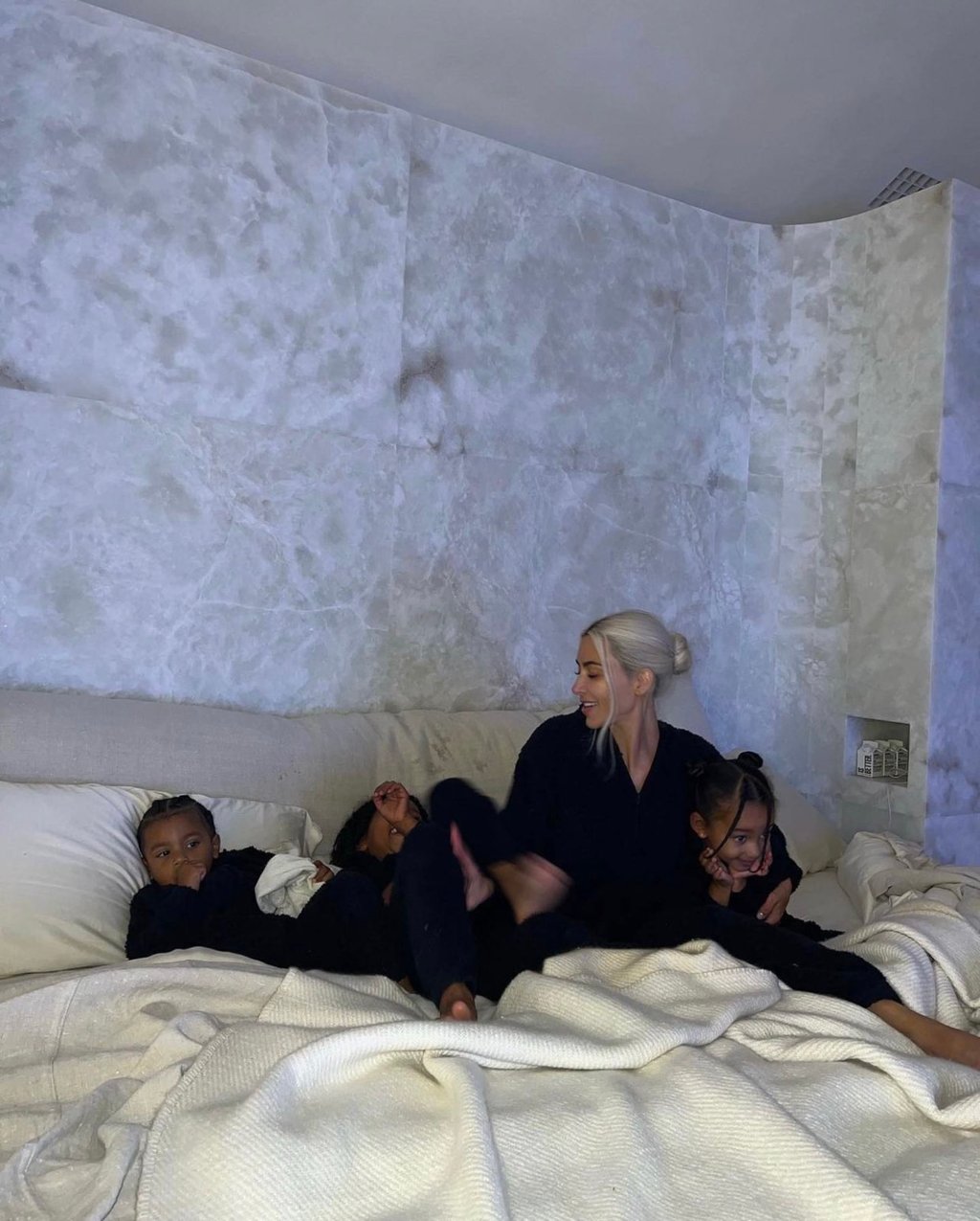 Kim Kardashian and her kids. @KimKardashian/Twitter Kim Kardashian and her kids. @KimKardashian/Twitter