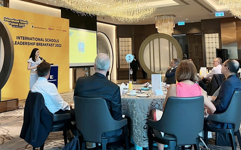 Michelle Chiu, senior vice-president of HSBC Premier and International Education, spoke at the International Schools Festival 2022 event that was organised by the South China Morning Post. Michelle Chiu, senior vice-president of HSBC Premier and International Education, spoke at the International Schools Festival 2022 event that was organised by the South China Morning Post.