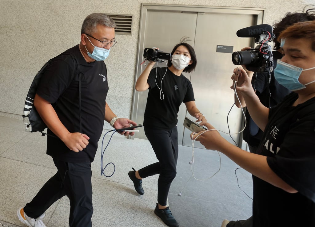 Ronson Chan arrives at West Kowloon Magistrate’s Court in Cheung Sha Wan. Picture: Jonathan Wong