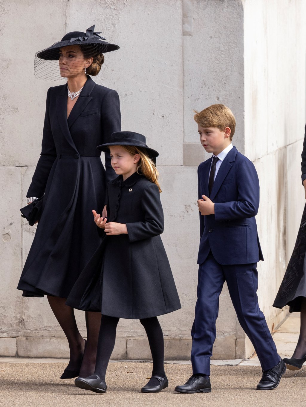Britain’s Kate, Princess of Wales, Princess Charlotte and Prince George attend the state funeral and burial of Britain’s Queen Elizabeth, Britain, on September 19. Photo: Reuters
